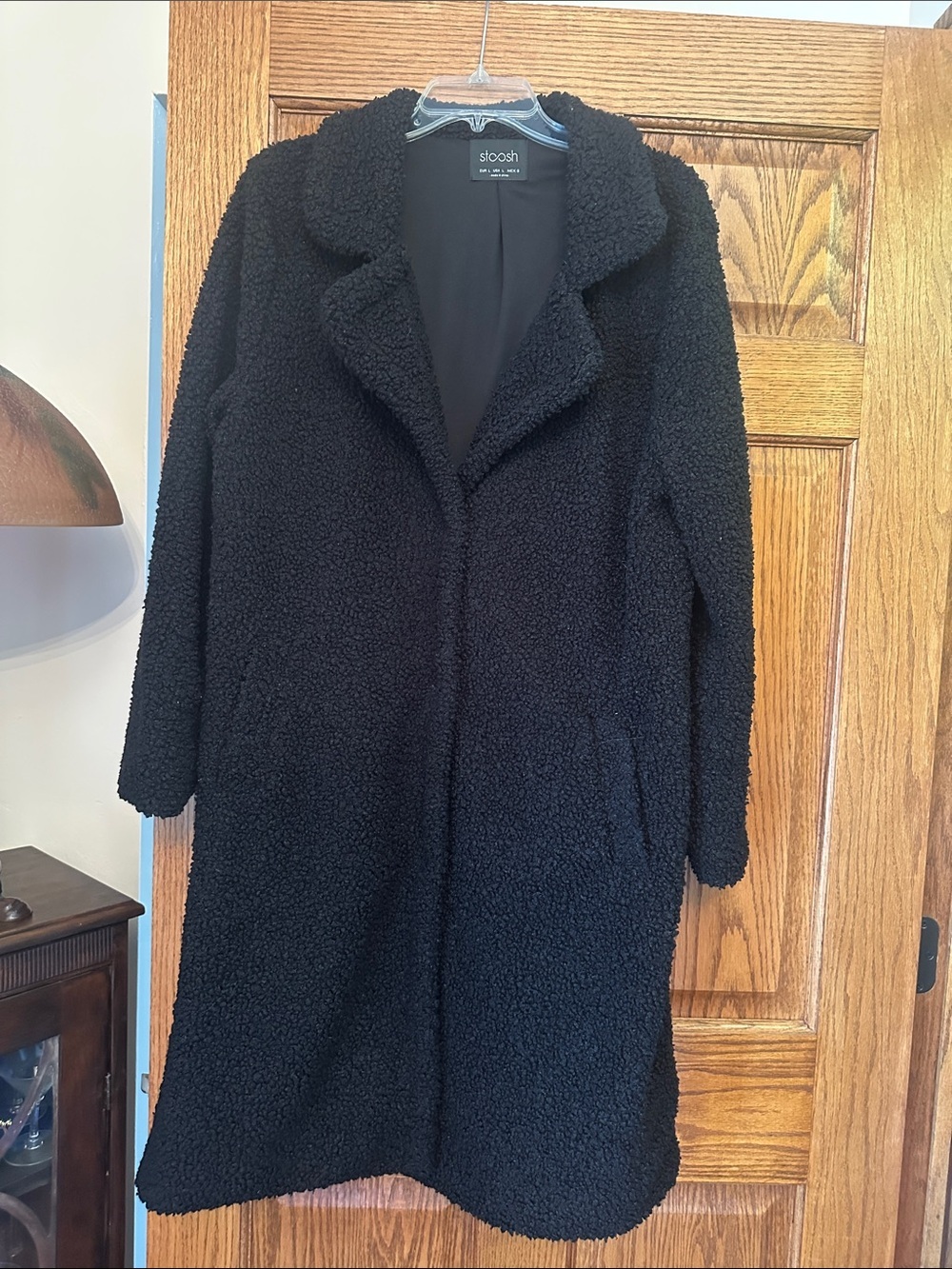 Stoosh Black Teddy Long Coat